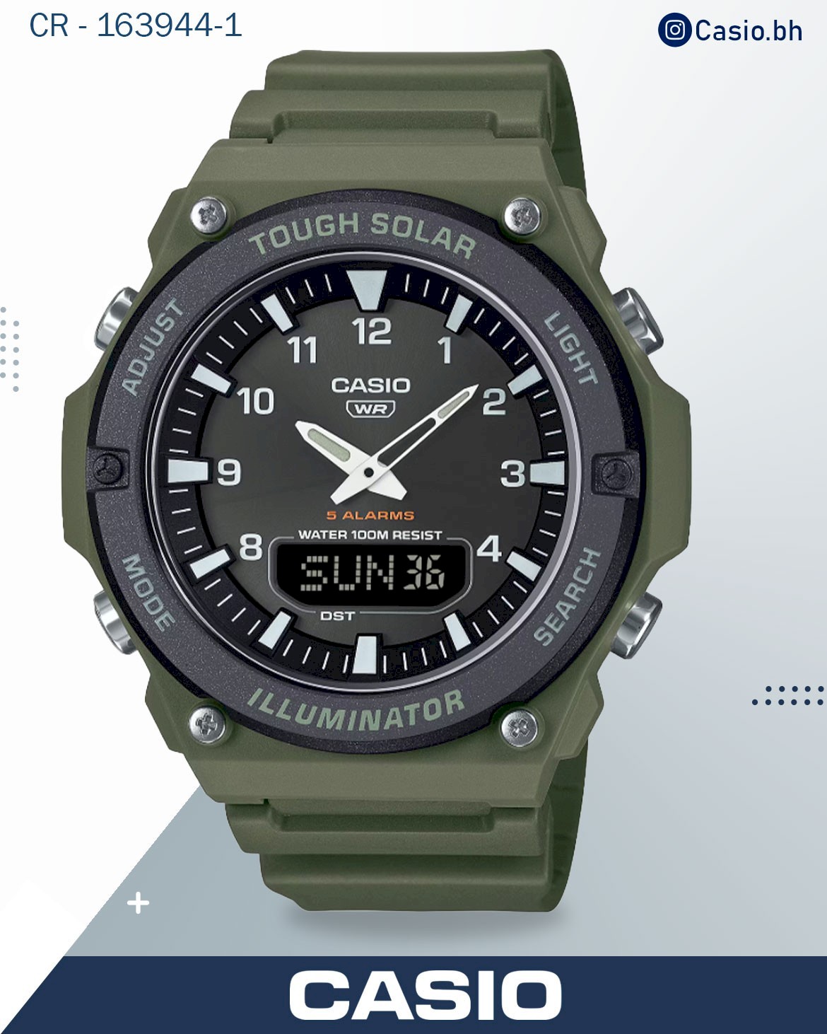 Casio AQ-S820W-5AV Series | Black/Beige | Tough Solar