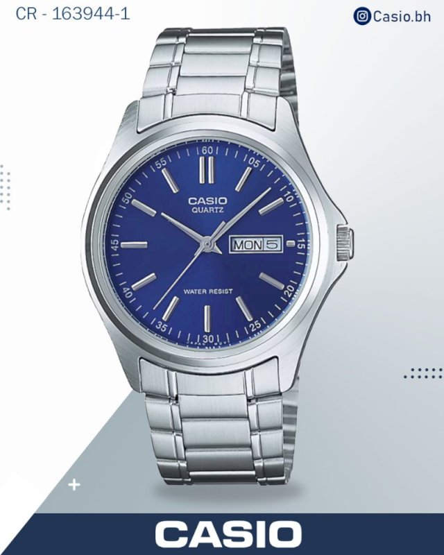 Casio Men's Watch Analog, Black Dial Silver Stainless Steel Strap,MTP-1183A-1ADF