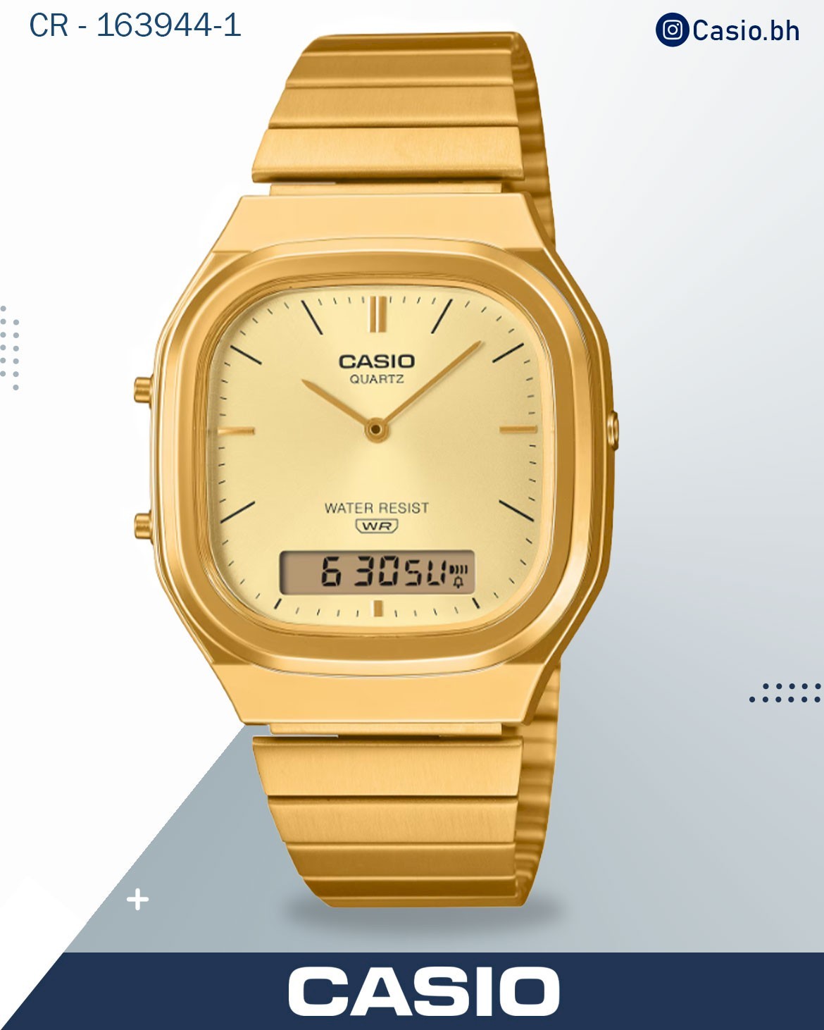 Casio Vintage AQ-240EG-9ADF Analog-Digital Gold Dial Unisex