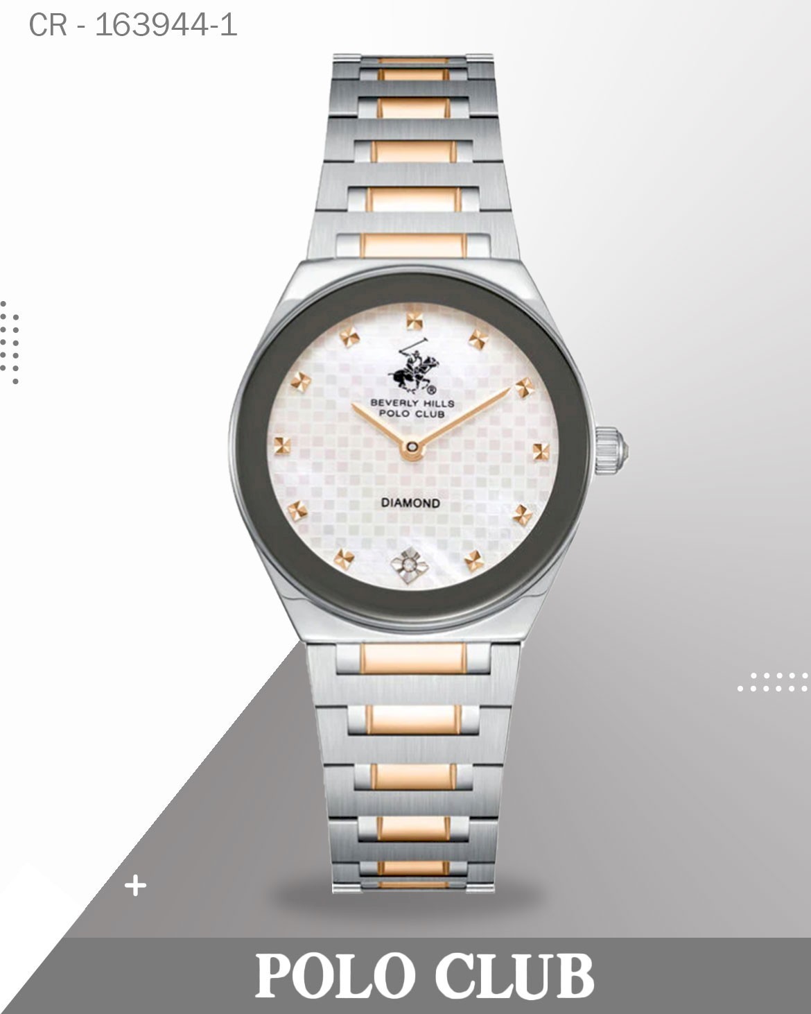 Polo Club Women's Watch Mother of Pearl Dial with Two Tone Stainless Steel Band, BP3866C.560