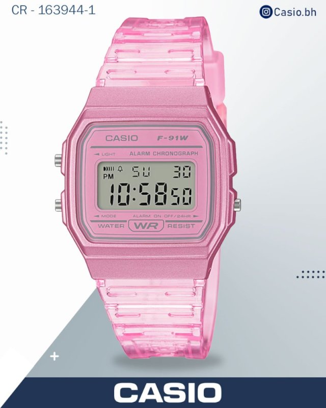Casio Women's Youth Digital Watch, Pink, F-91WS-4DF