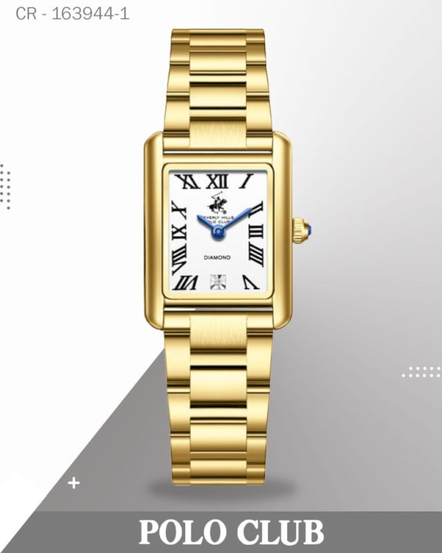 Polo Club Women's Analog Watch, White Dial with Gold Stainless Steel Band, BP3860C.130