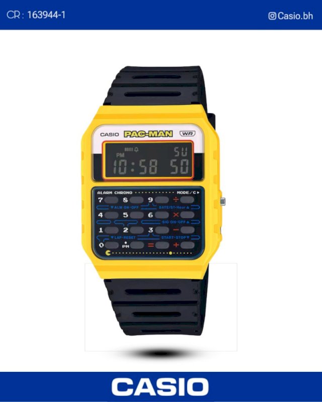 Casio Pac man watch calculator yellow