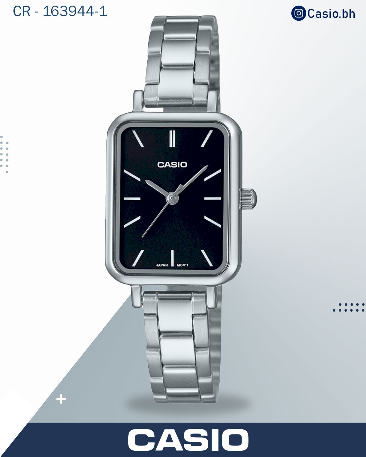 casio Women's Rectangular,LTP-V009D-7E