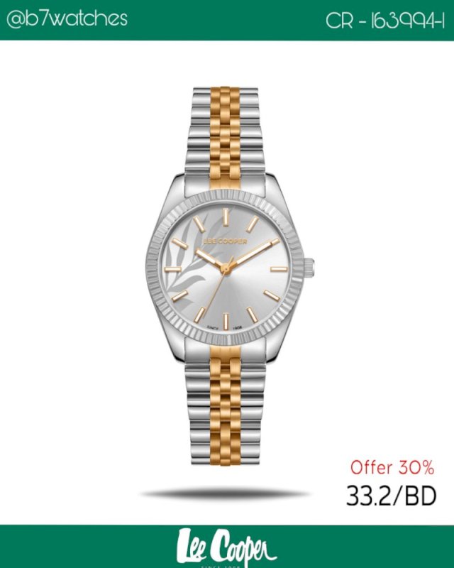 Lee cooper watch ladies rose silver