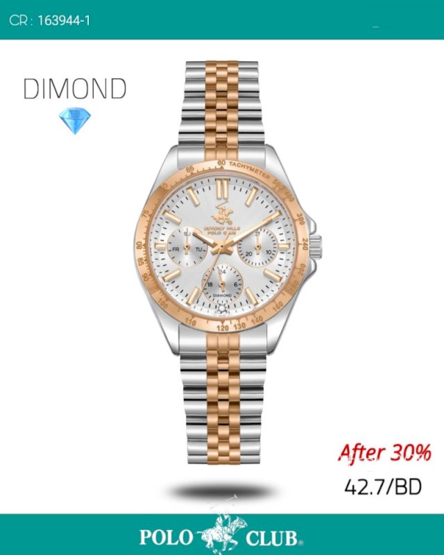 Polo ladies watch daytona rose silver