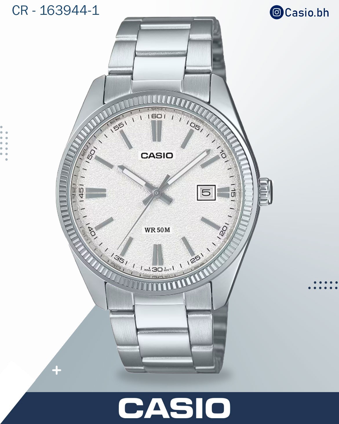 Casio Men's Watch Analog Torquoise Dial With Stainless Steel Band, MTP-1302DA-2A2VDF