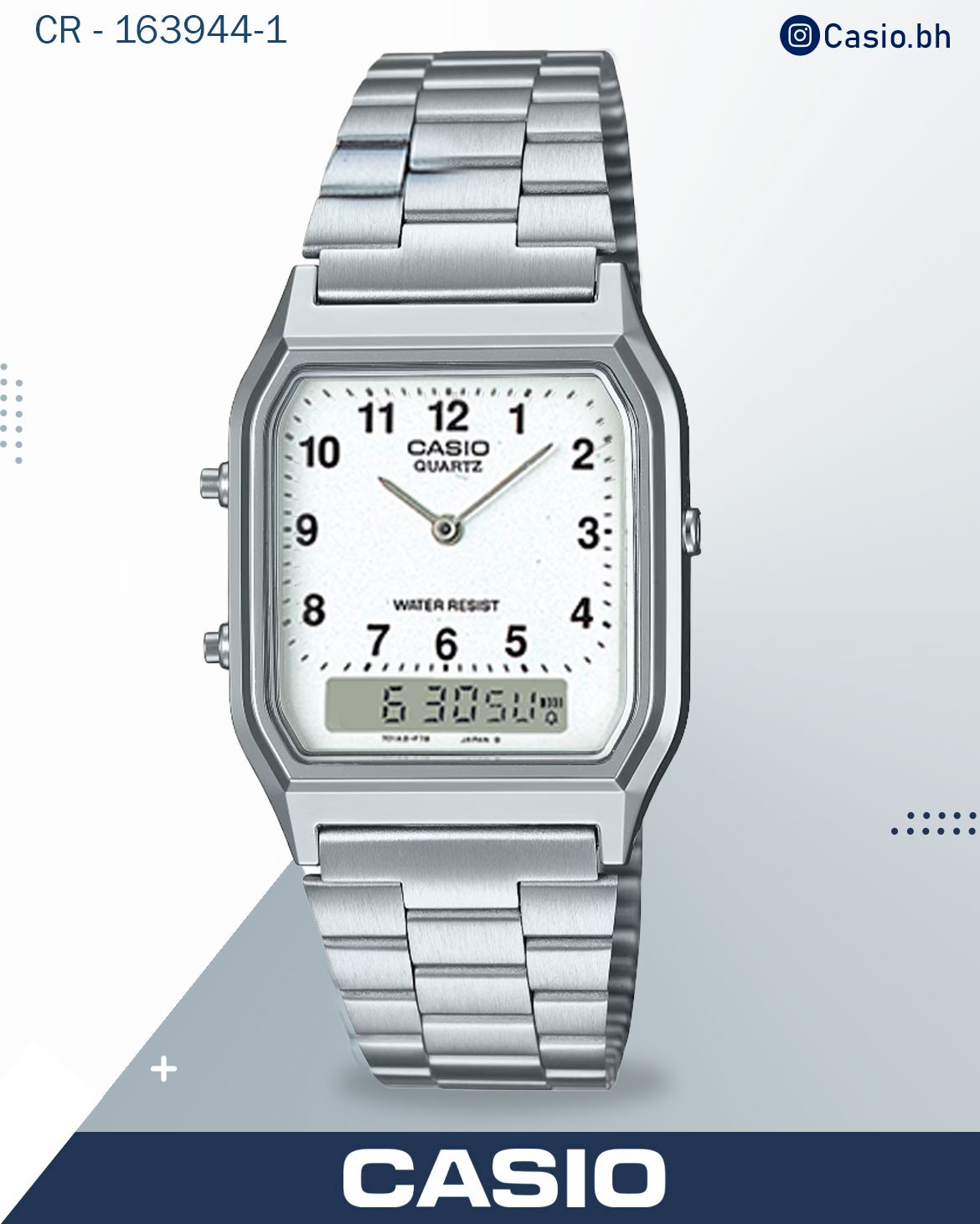 Casio, Men's Watch Vintage Collection Analog-Digital whita Dial  AQ-230A-7AMQYDF