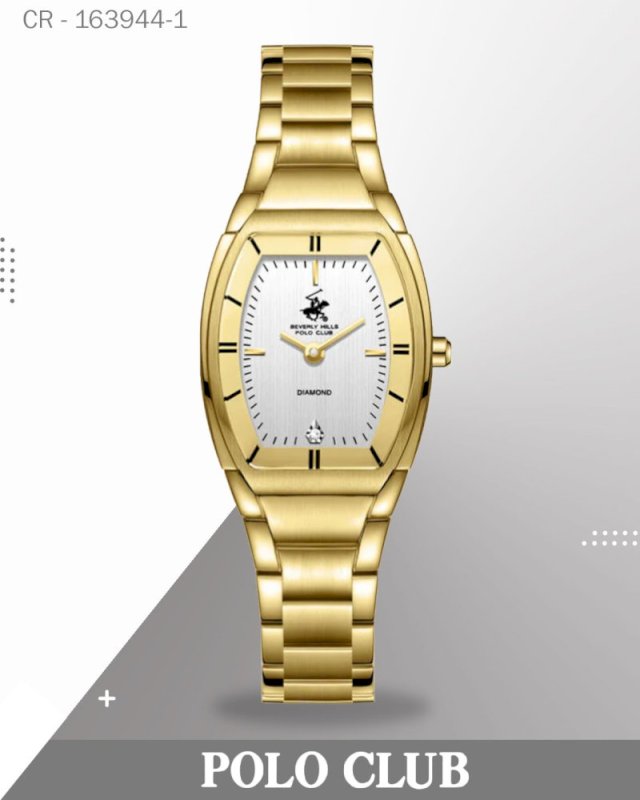 Polo Club Women's Analog Watch, Silver Dial with Gold Stainless Steel Band, BP3877X.130