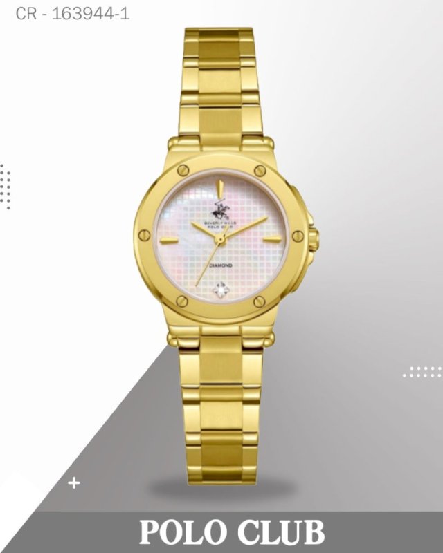 Polo Club Women’s Watch Analog Mother of Pearl Dial with Gold Stainless Steel , BP3769X.120