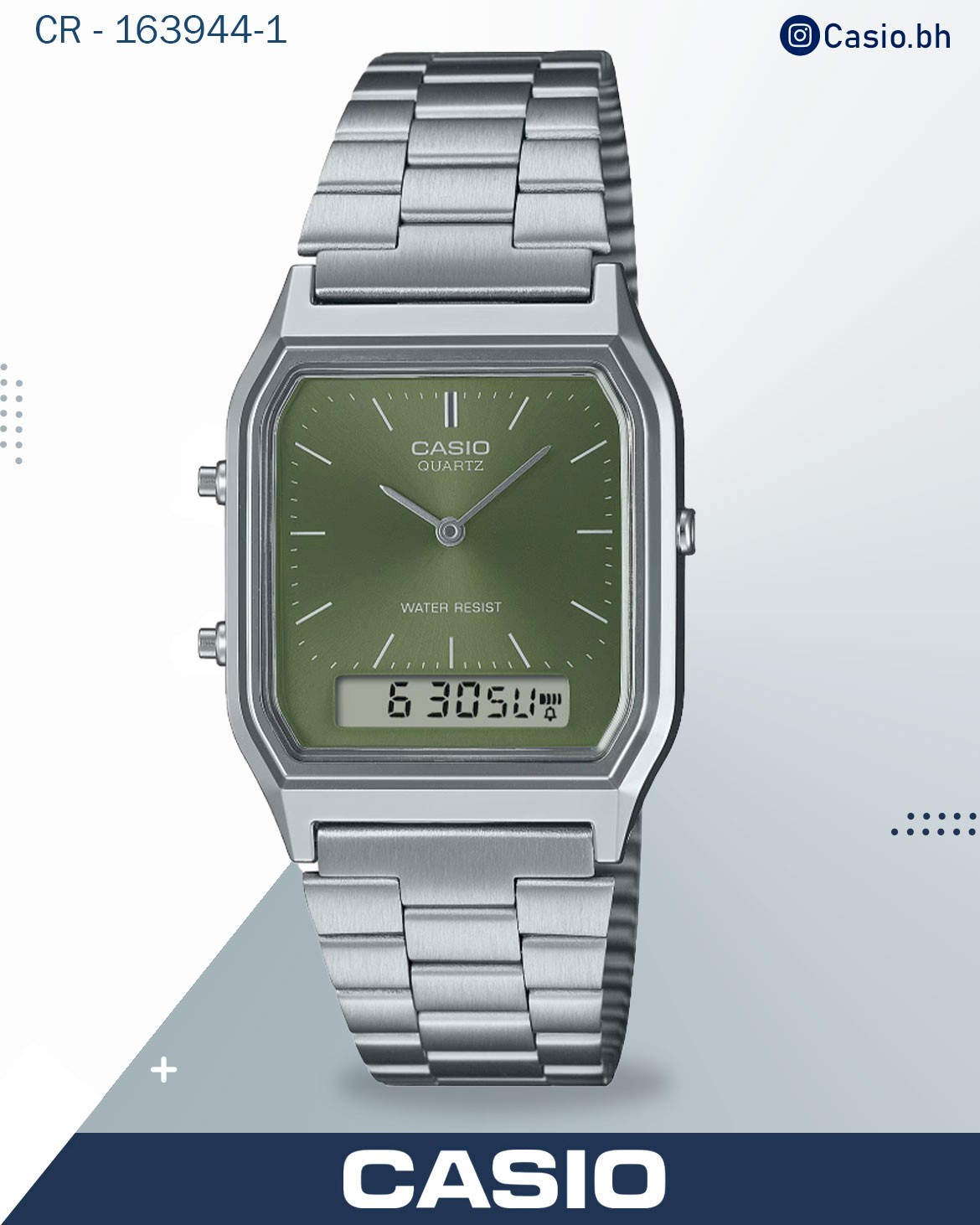 Casio, Men's Watch Vintage Collection Analog-Digital whita Dial  AQ-230A-7AMQYDF