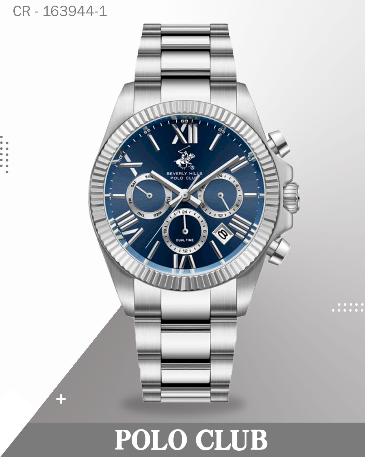 Polo Club Men's Multifunction Analog Watch, Blue Dial BP3874X.390