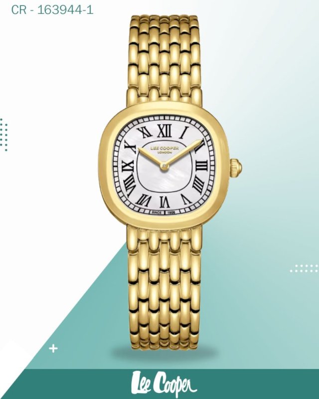 Lee Cooper Women's Watch Mother of Pearl Dial With Gold Metal Band,LC08159-120
