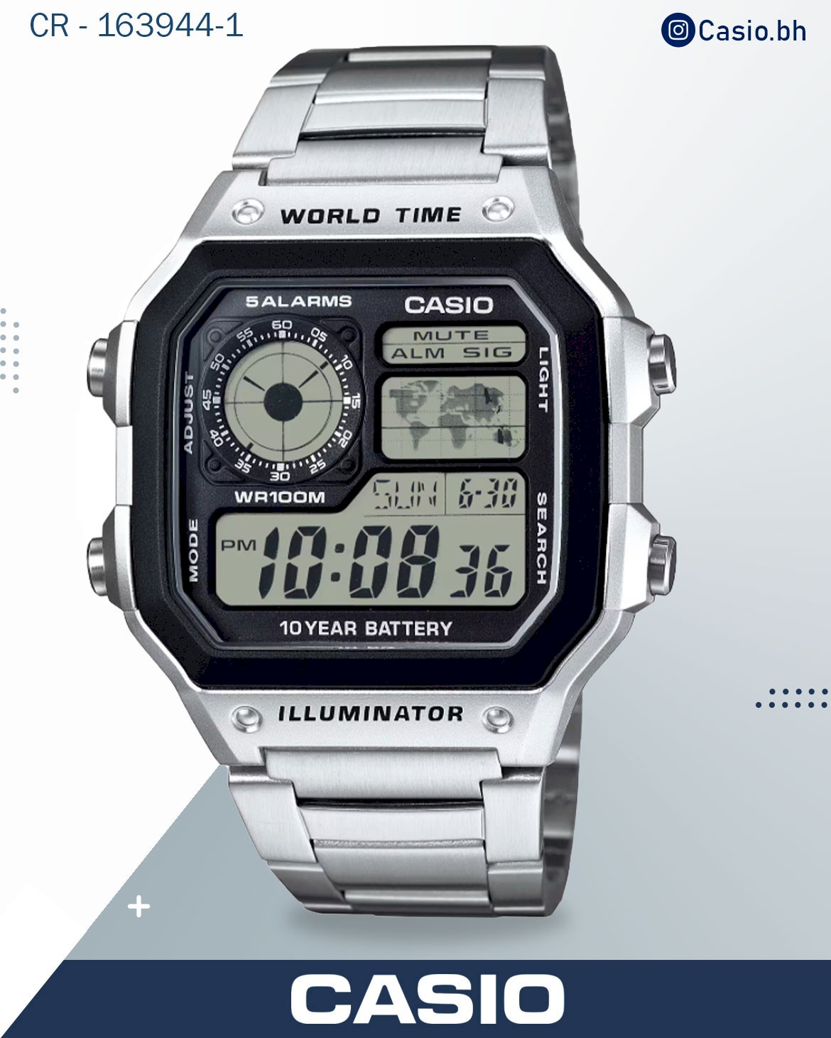 CASIO Digital Men Watch AE-1200WHD-1AVDF