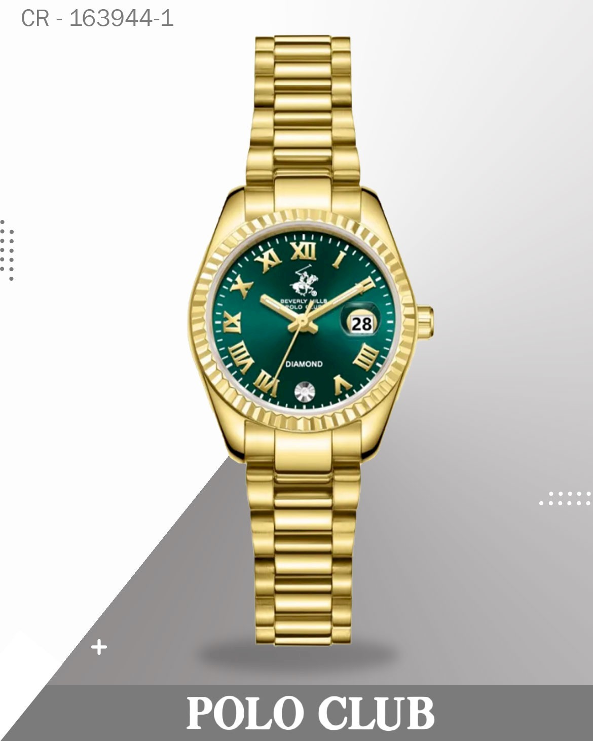 Polo Club Women's Watch Analog White Dial Gold bp3819x.170