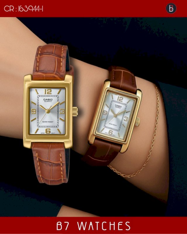 Casio watch ladies leather brown