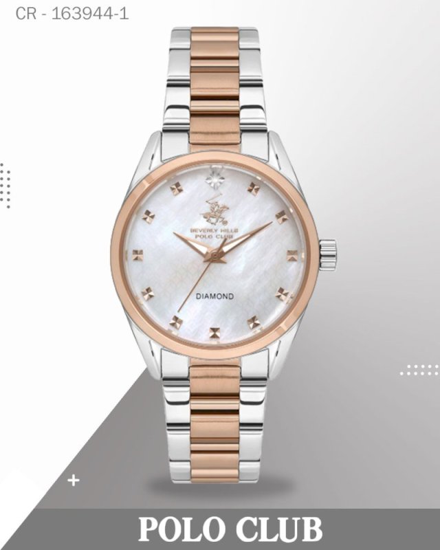 Polo Club Women's Analog Watch, Mother Of Pearl Dial With Two Tone Band, BP3601C.520