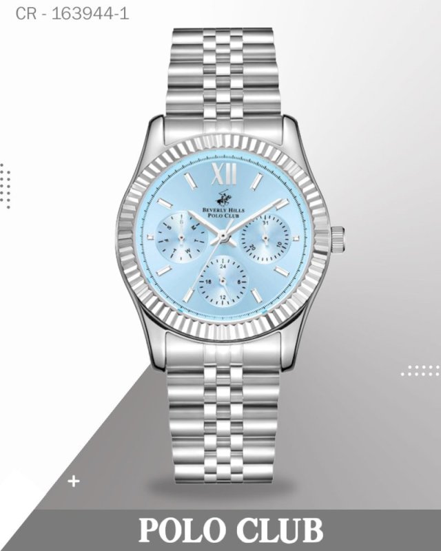 Polo Club Women's Watch Analog Blue Dial with Silver Stainless Steel Band, BP3169C.300