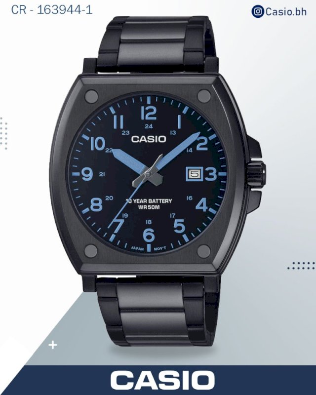 CASIO MEN WATCH BLACK BLUE NUMBER