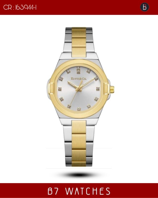 Elvvi ladies watch gold silver