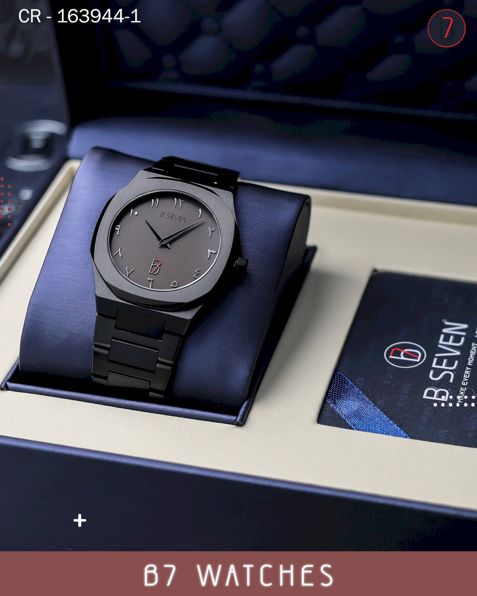 B SEVEN WATCH D1 Design arabic BLACK