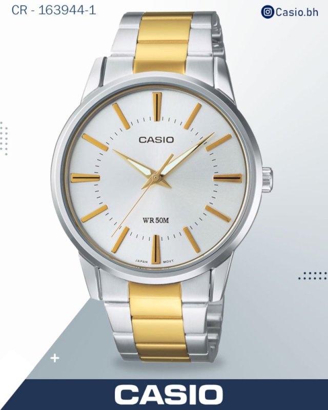 Casio Women's Watch Analog, Silver Dial Silver & Gold