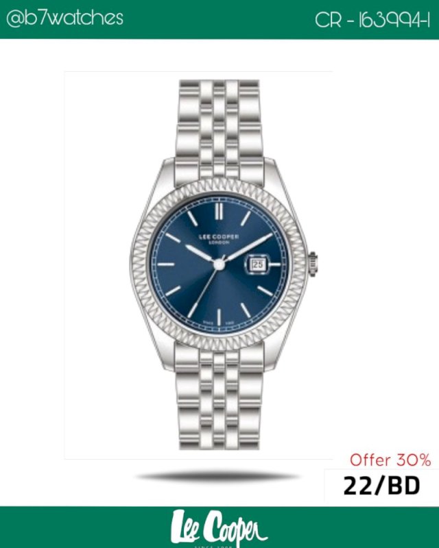 Lee cooper watch silver blue ladues