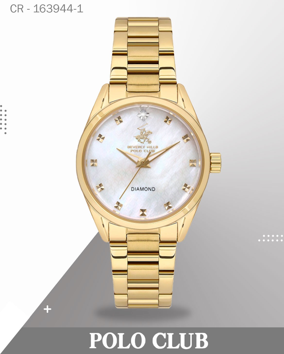 Polo Club Women's Watch Analog White Dial Gold BP3601C.120