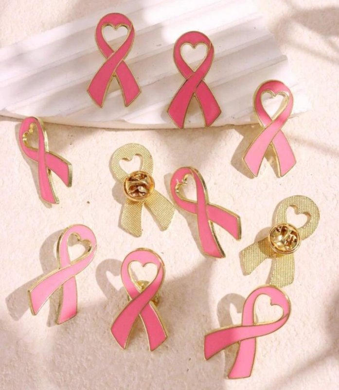 Pink ribbon pins