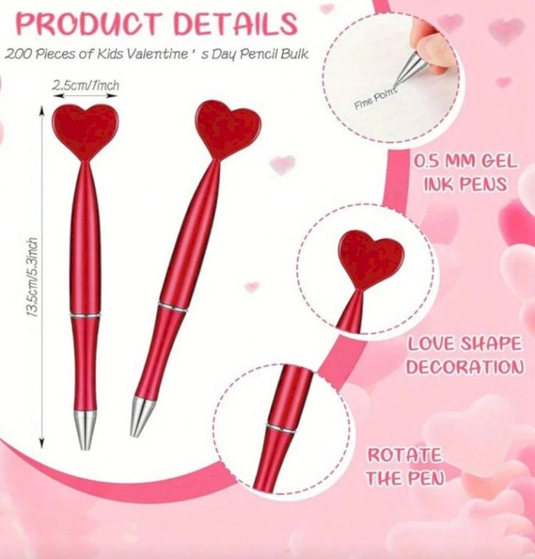 Heart pens 6 Pcs