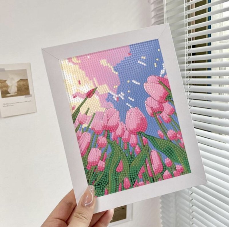 Diamond painting with frame