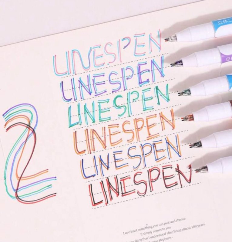 6 double headed pens