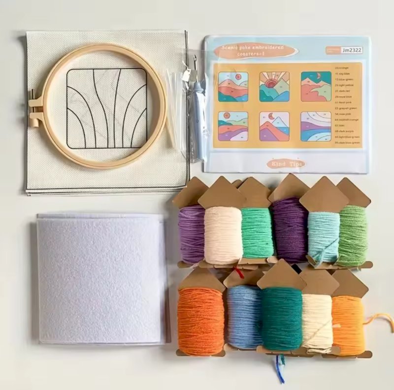 Coaster embroidery set