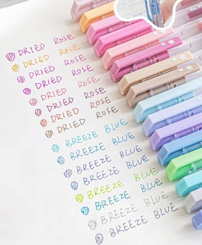 8 Multicolor pens