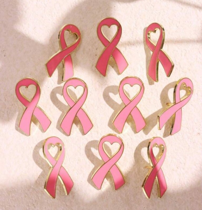 Pink ribbon pins