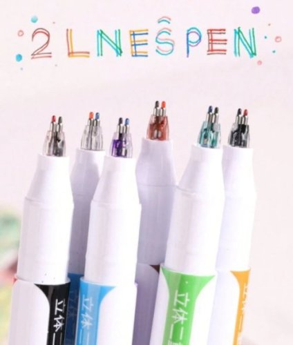 6 double headed pens