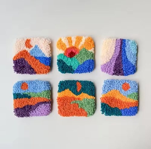 Coaster embroidery set