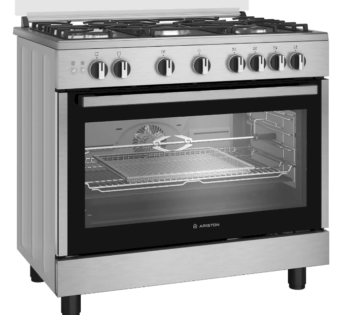 Ariston 90CM Gas Cooker/5Burners/Built-in Air Fryer/ Self-Cleaning / Auto Ignition / ARR9GGF23129XME