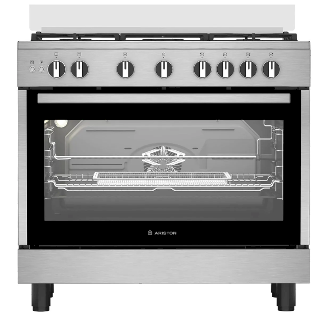 Ariston 90CM Gas Cooker/5Burners/Built-in Air Fryer/ Self-Cleaning / Auto Ignition / ARR9GGF23129XME