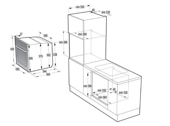 Gorenje Built-in Electric Oven BOS6737E13BG 60 cm Black