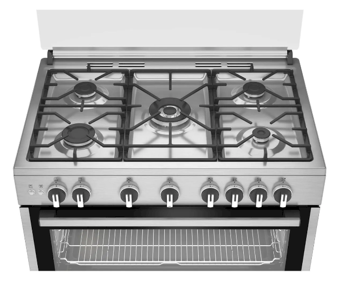 Ariston 90CM Gas Cooker/5Burners/Self-Cleaning/Auto Ignition/Safety Valve/ARR9GGF22125XME