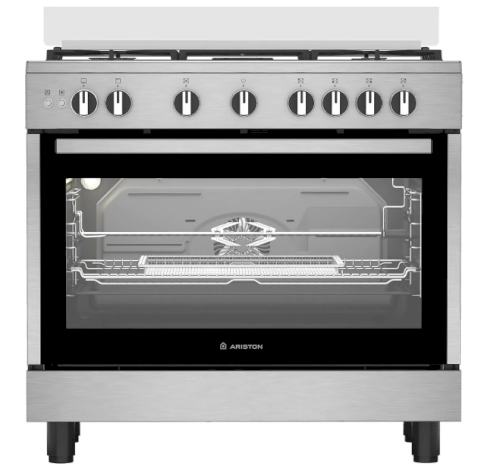 Ariston 90CM Gas Cooker/5Burners/Built-in Air Fryer/ Self-Cleaning / Auto Ignition / ARR9GGF23129XME