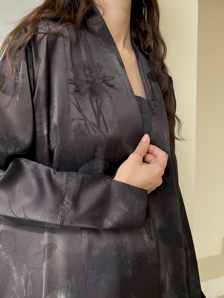 Midnight black garden cloak