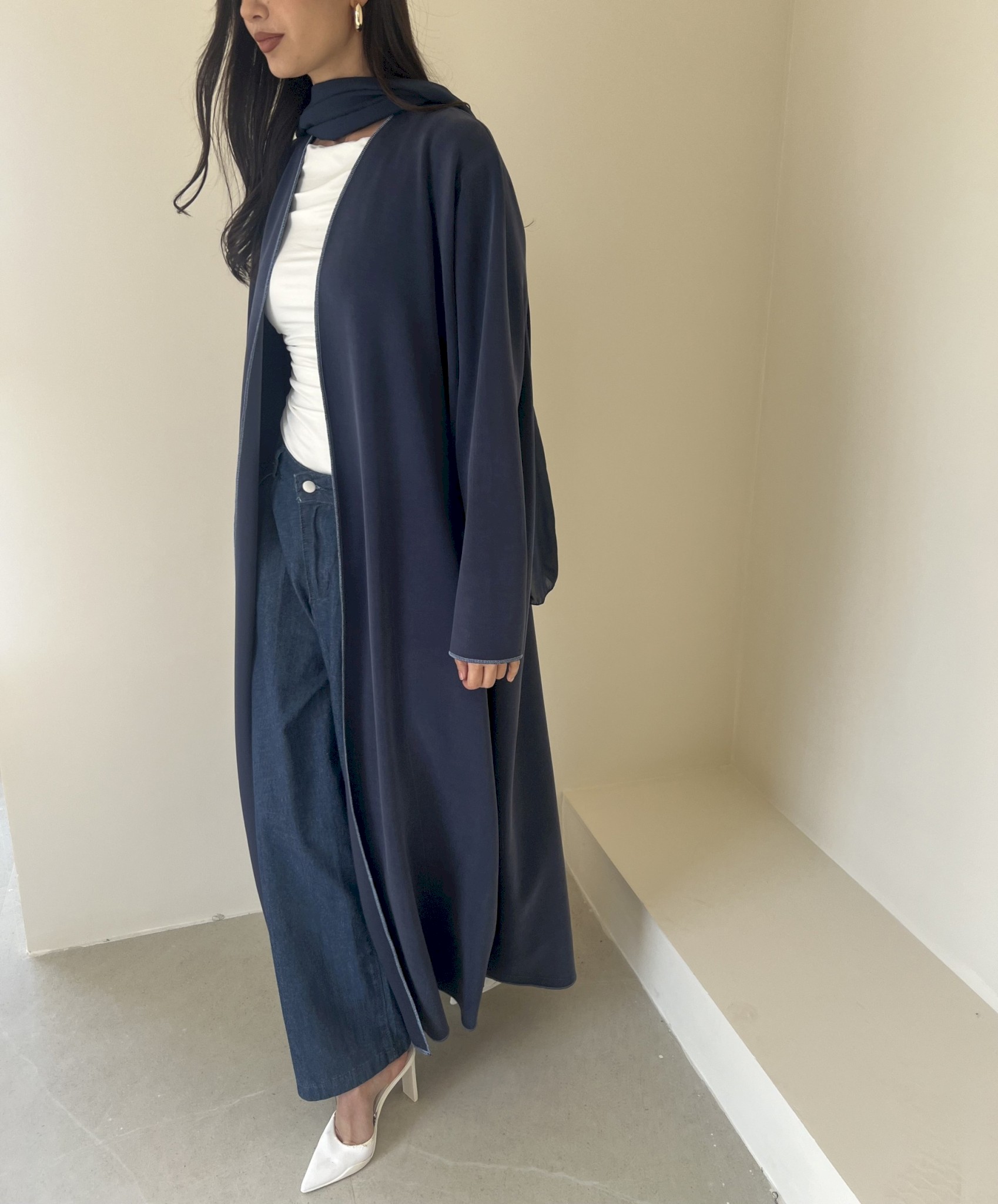 Patrol blue edge stitching cloak