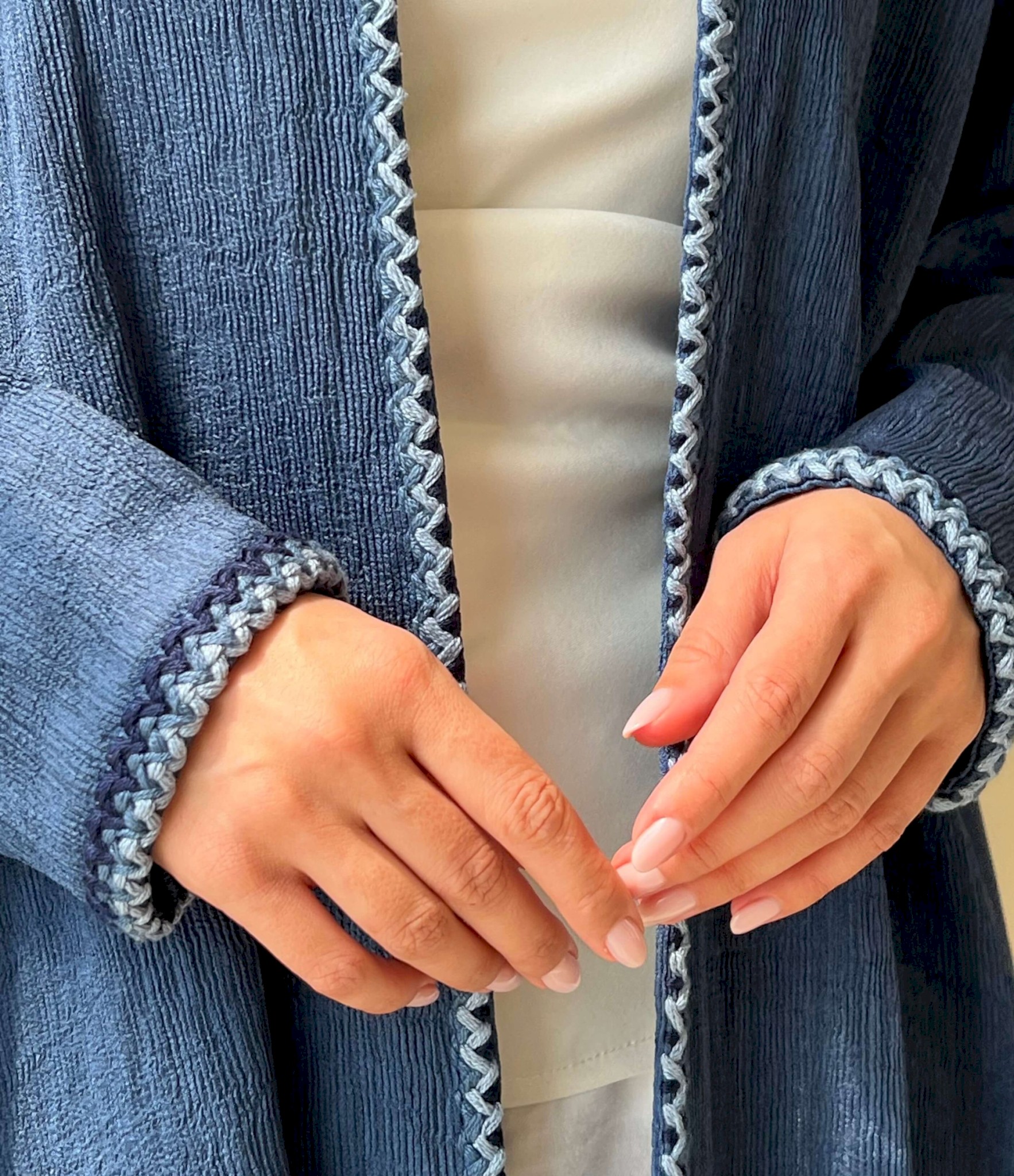 Blue crochet edge