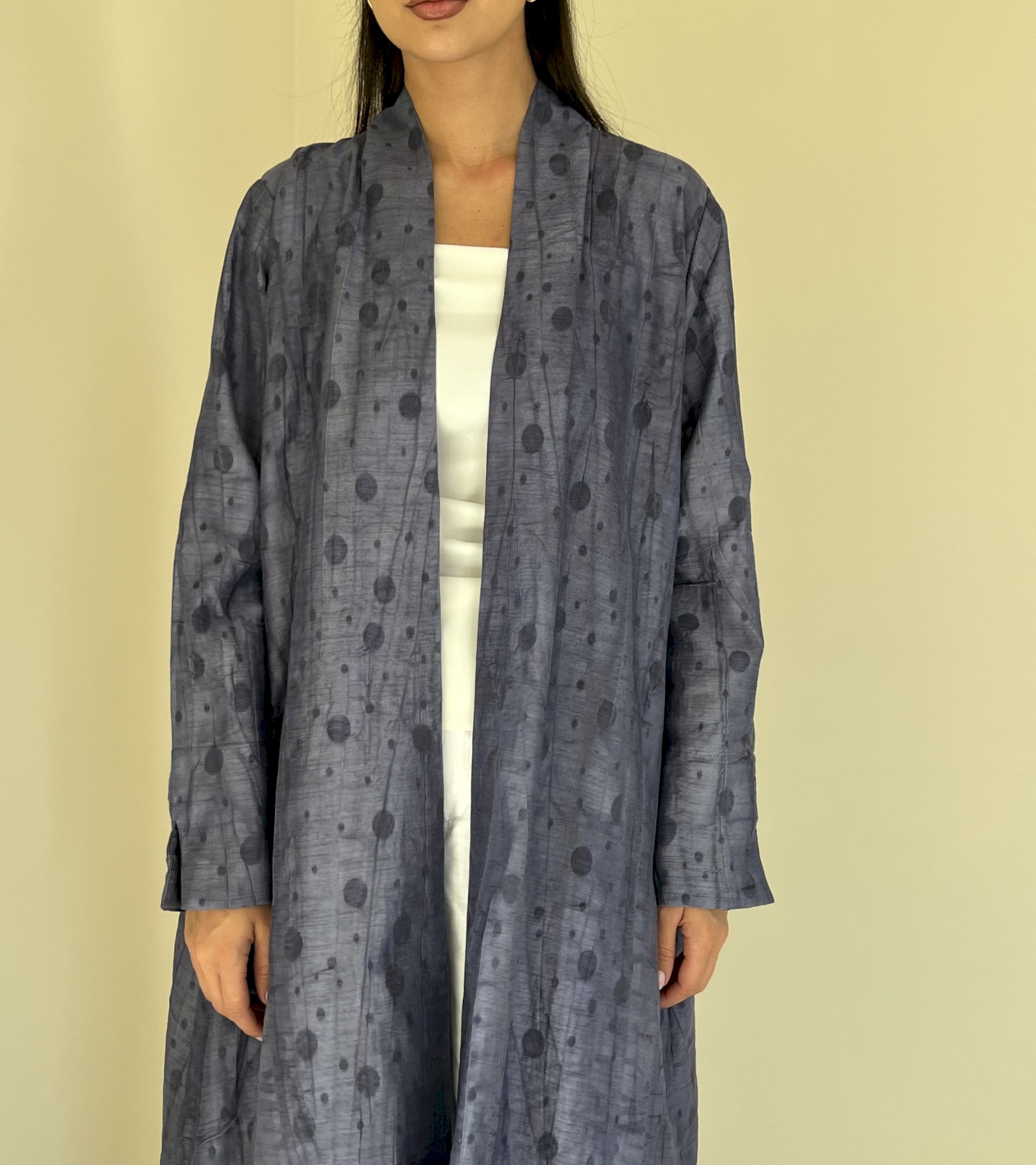 Blueberry linen dots cloak