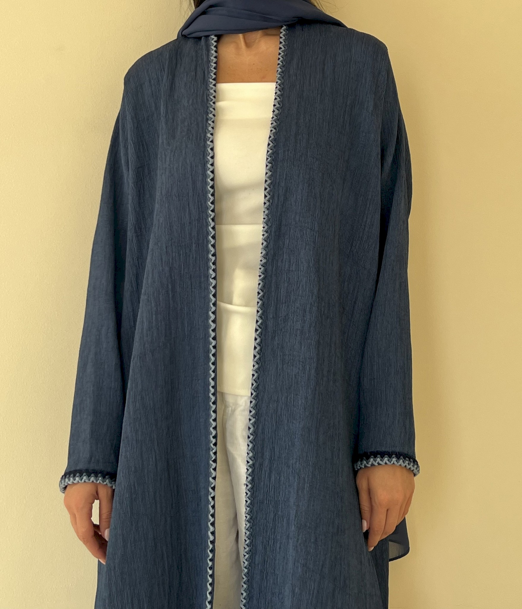 Blue crochet edge