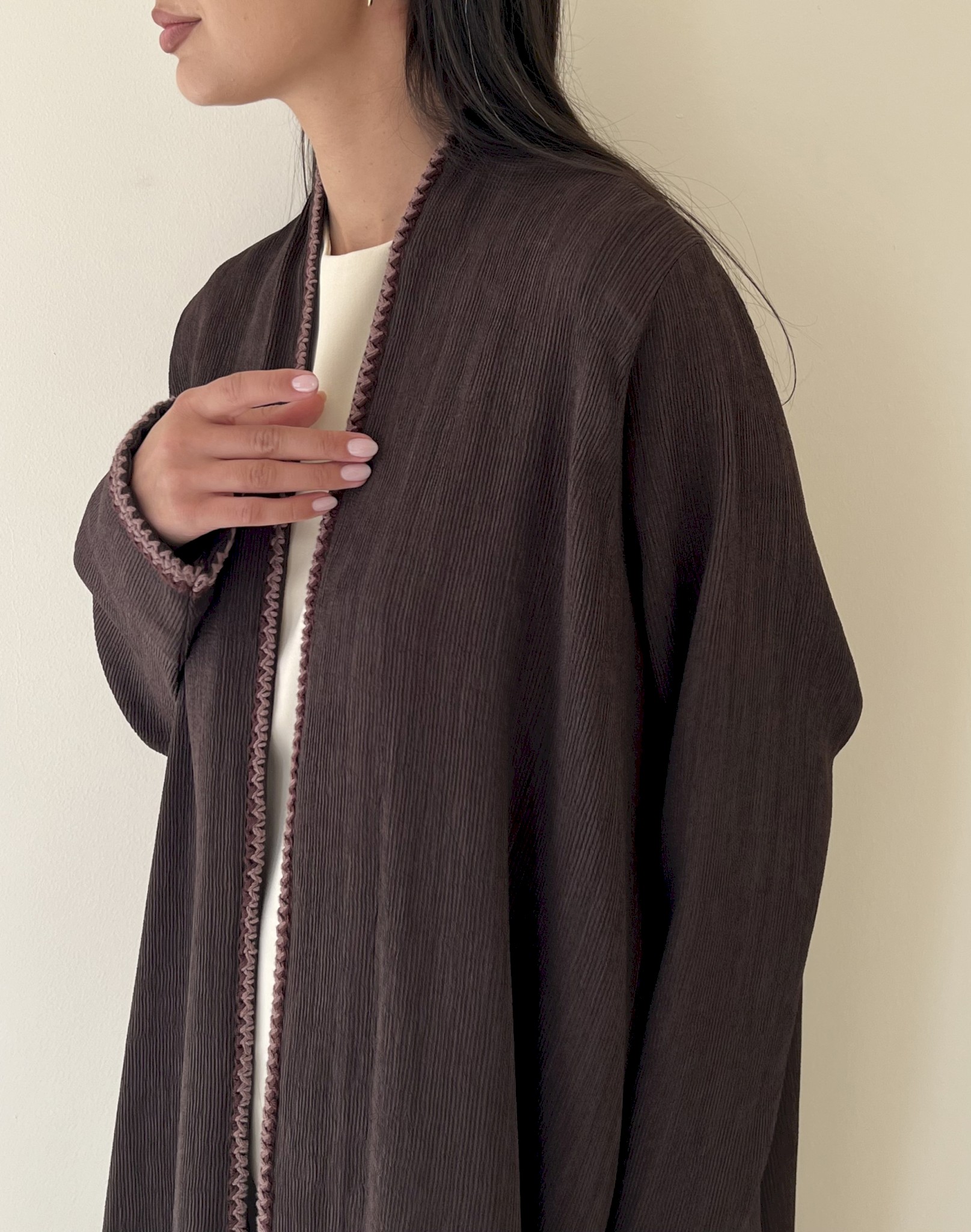 Brown crochet edge