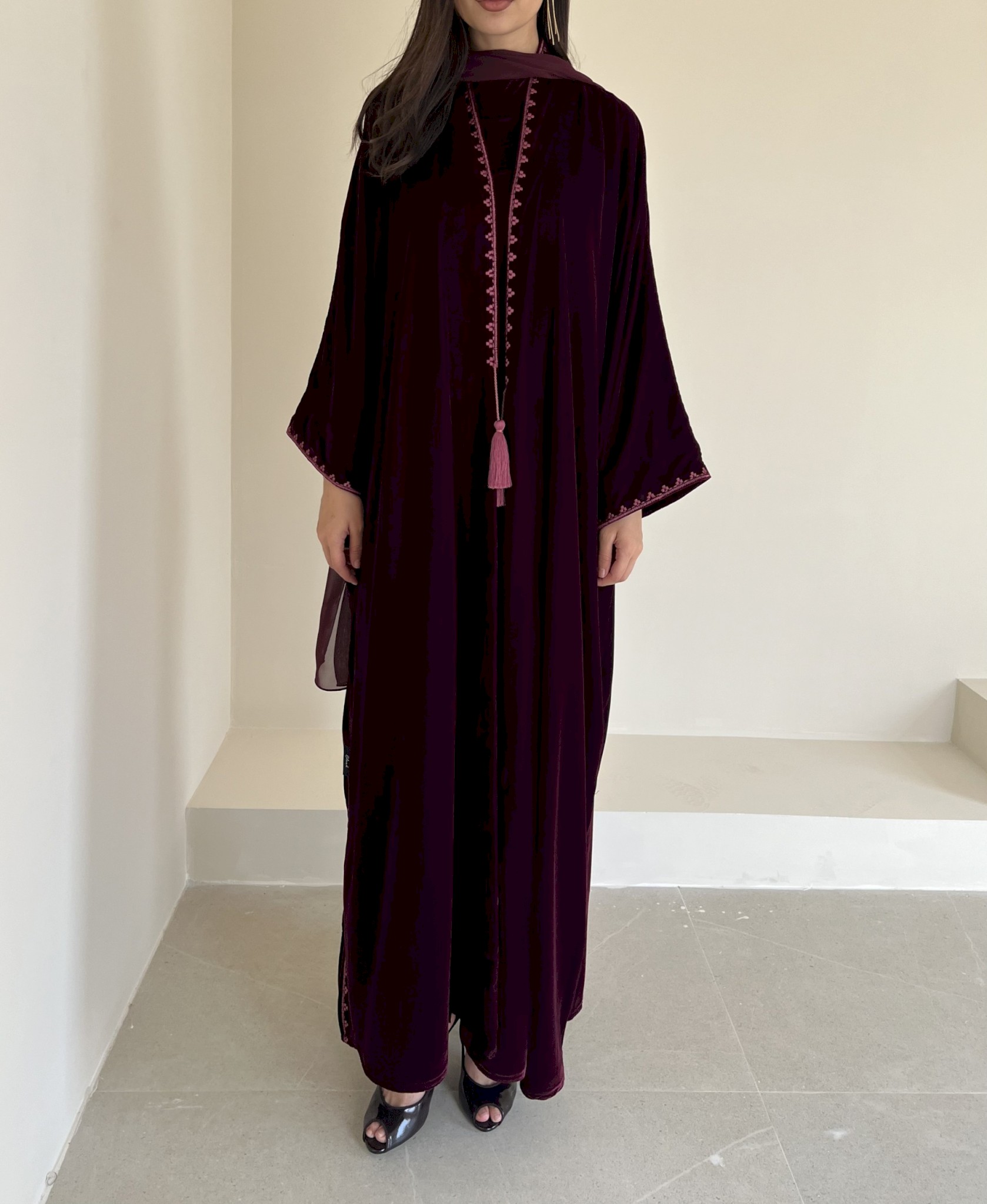 Deep maroon velvet set