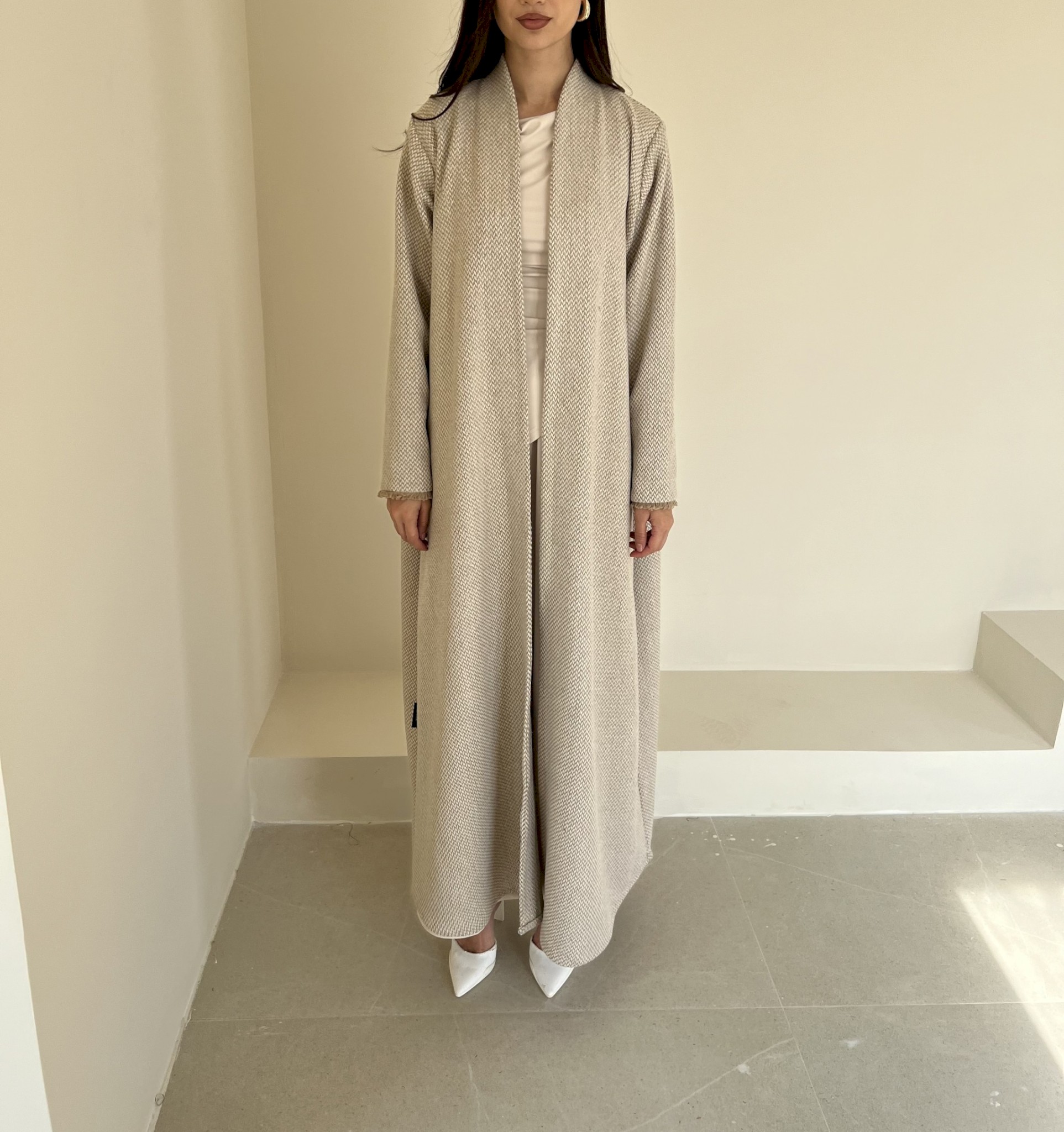 Sand tweed cloak